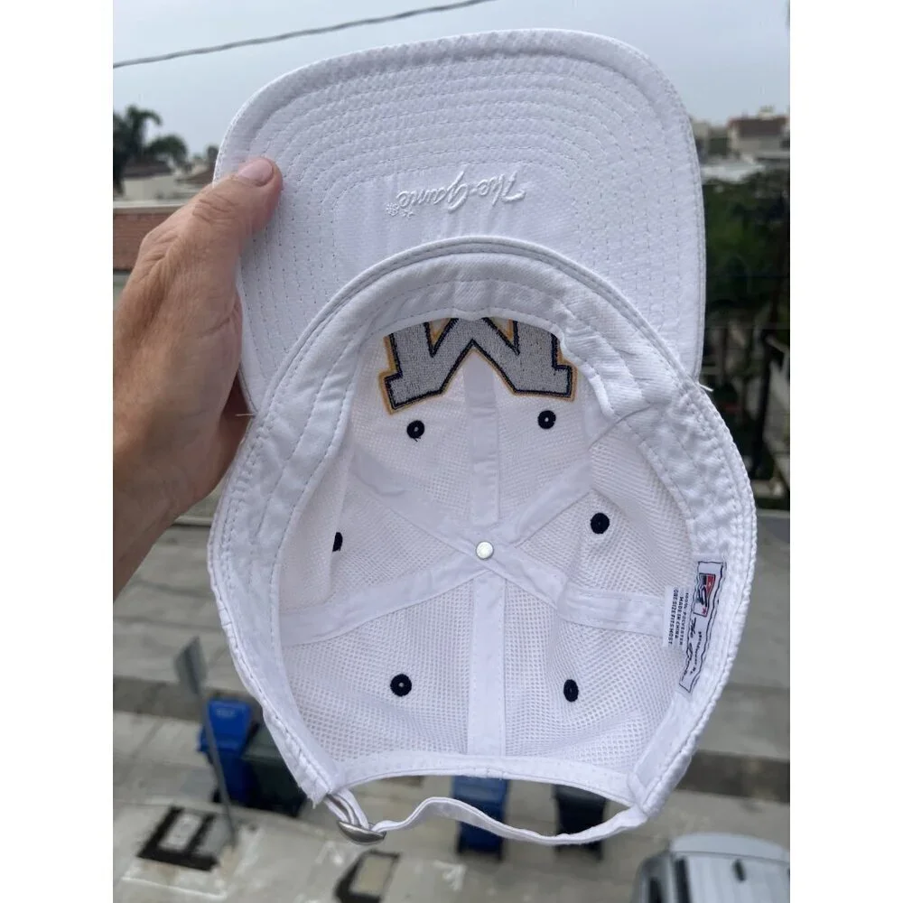 Vintage Y2K RARE Michigan Wolverines white adjustable LARGE block 